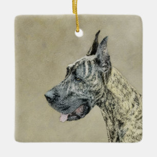 Great Dane (Brindle) schilderen - Oorspronkelijke  Keramisch Ornament