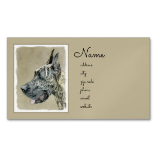 Great Dane (Brindle) schilderen - Oorspronkelijke Magnetisch Visitekaartje