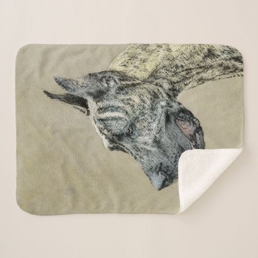 Great Dane (Brindle) schilderen - Oorspronkelijke Sherpa Deken (Voorkant (horizontaal))