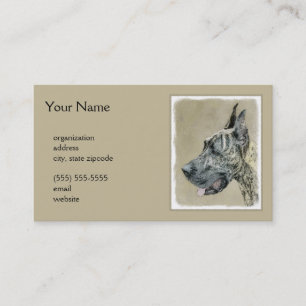 Great Dane (Brindle) schilderen - Oorspronkelijke Visitekaartje