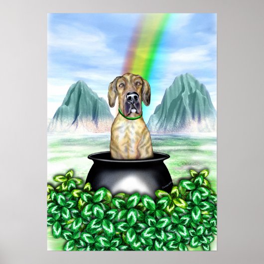 Great Dane Brindle UC Pot o Gold Poster (Voorkant)