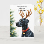 Great Dane Christmas Kaart (Gele Bloem)