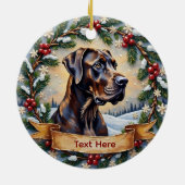 Great Dane Christmas Keramisch Ornament (Achterkant)