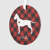 Great Dane Christmas Plaid Chien Nom Photo (devant)
