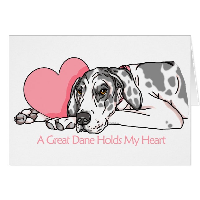 Great Dane détient Heart Harlequin UC (Devant horizontal)