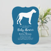 Great Dane Dog Baby shower Blue Boy Kaart (Staand voorkant)