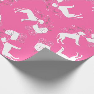 Great Dane Dog Baby shower Puppy Pink Girl Cadeaupapier
