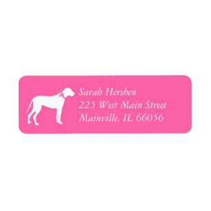 Great Dane Dog Baby shower Puppy Pink Girl Etiket