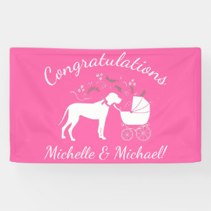 Great Dane Dog Baby shower Puppy Pink Girl Spandoek