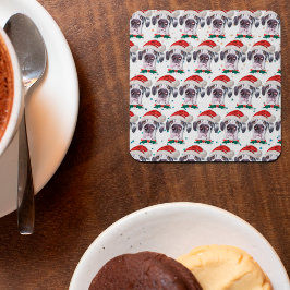 Great Dane Dog Breed Christmas Stars Vierkante Kartonnen Onderzetter