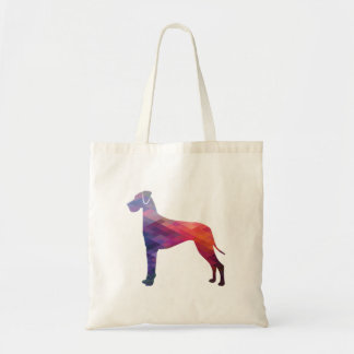 Great Dane Dog Geometric Silhouette Paars Tote Bag