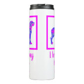 Great Dane Dog Hot Pink & Blue Silhouette Thermosbeker (Achterkant)