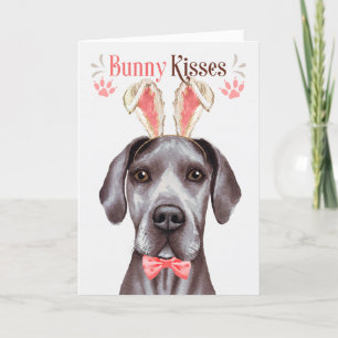Great Dane Dog in Bunny Ears voor Pasen Feestdagen Kaart