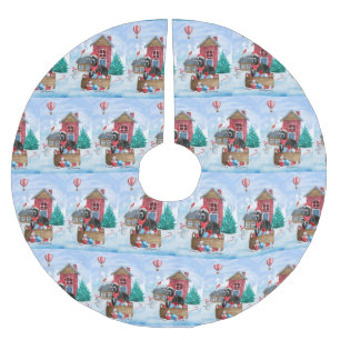 Great Dane Dog in het sneeuwbalhuis Kerstboom Rok