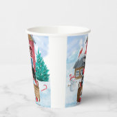 Great Dane Dog in het sneeuwbalhuis Papieren Bekers (Links)