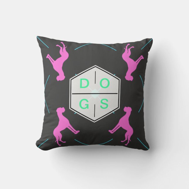 Great Dane Dog Pattern Kussen (Voorkant)
