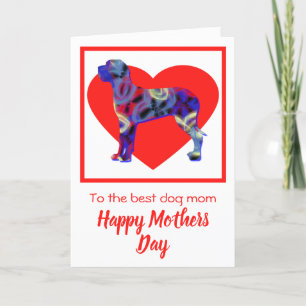 Great Dane Dog Red Heart Kaart moederdag