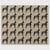 Great Dane Dog Silhouette Cadeaupapier (Vlak)