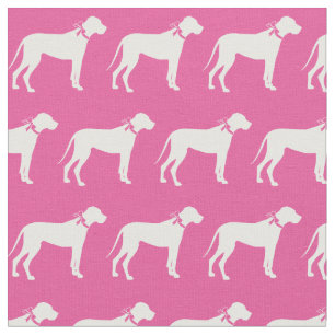 Great Dane Dog Silhouette Pet Roze Stof