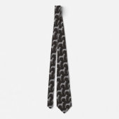 Great Dane Dog Silhouettes Pattern Grey and Black Stropdas (Achterkant)