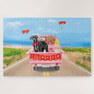 Great Dane Dog Valentijnsdag Truck Legpuzzel