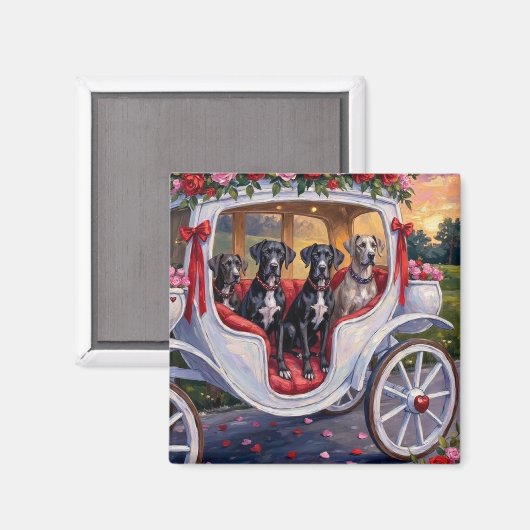 Great Dane Dog Valentine's Day Magneet (Voorkant / Achterkant)