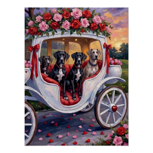 Great Dane Dog Valentine's Day Perfect Poster (Voorkant)