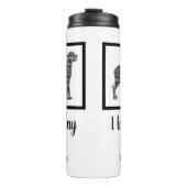 Great Dane Dog Yellow & Blue Silhouette Thermosbeker (Voorkant)