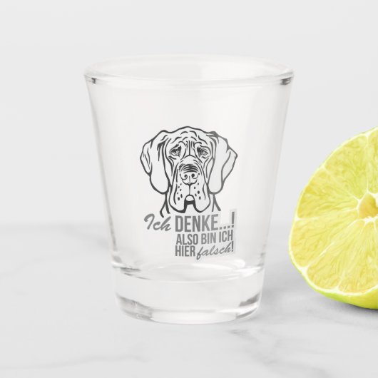 Great Dane Duitse Fun Shot Glas (Voorkant)