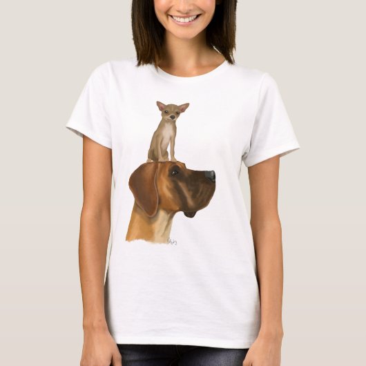 Great Dane en Chihuahua 2 T-shirt (Voorkant)