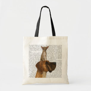 Great Dane en Chihuahua Tote Bag