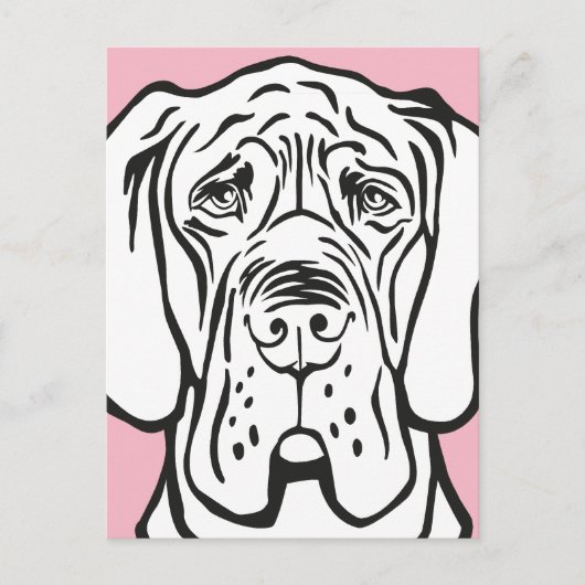 Great Dane Face Briefkaart (Voorkant)