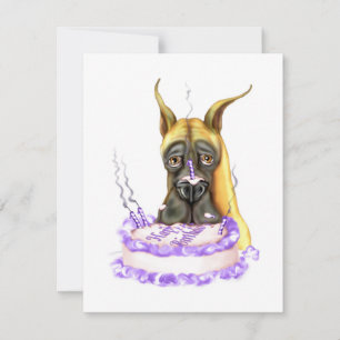 Great Dane Fawn Birthday Cake Kaart
