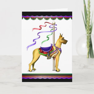 Great Dane Fawn Carousel - Gepersonaliseerd Kaart