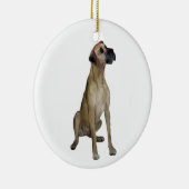 Great Dane - FawnSit - natuurlijke oren Keramisch Ornament (Rechts)