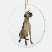 Great Dane - FawnSit - natuurlijke oren Keramisch Ornament (Links)