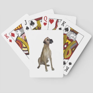 Great Dane - FawnSit - natuurlijke oren Pokerkaarten