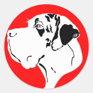 Great Dane grote kop merle Ronde Sticker