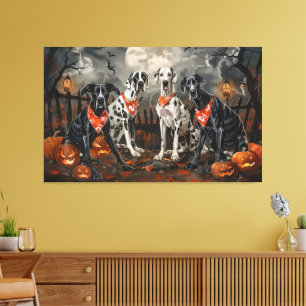 Great Dane Halloween Griezelen Canvas Afdruk