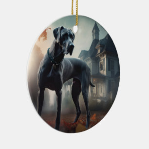 Great Dane Halloween Griezelen Keramisch Ornament