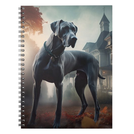Great Dane Halloween Griezelen Notitieboek (Voorkant)