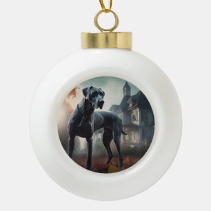 Great Dane Halloween Schrikbarend Keramische Bal Ornament