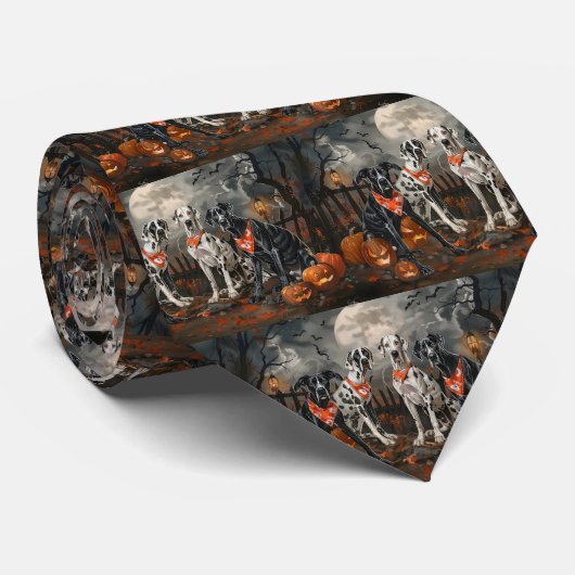 Great Dane Halloween Spoken Stropdas (Opgerold)