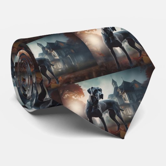 Great Dane Halloween Verschrikkelijk Stropdas (Opgerold)