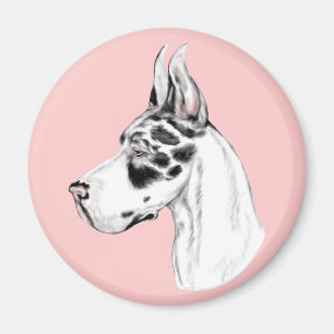 Great Dane Harlequin Feminine Magneet