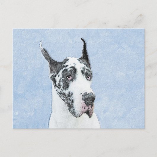 Great Dane (Harlequin) schilderen - Oorspronkelijk Briefkaart (Voorkant)