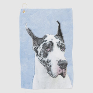 Great Dane (Harlequin) schilderen - Oorspronkelijk Golfhanddoek