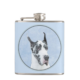 Great Dane (Harlequin) schilderen - Oorspronkelijk Heupfles