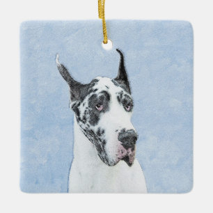 Great Dane (Harlequin) schilderen - Oorspronkelijk Keramisch Ornament