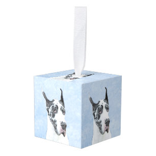 Great Dane (Harlequin) schilderen - Oorspronkelijk Kubus Ornament